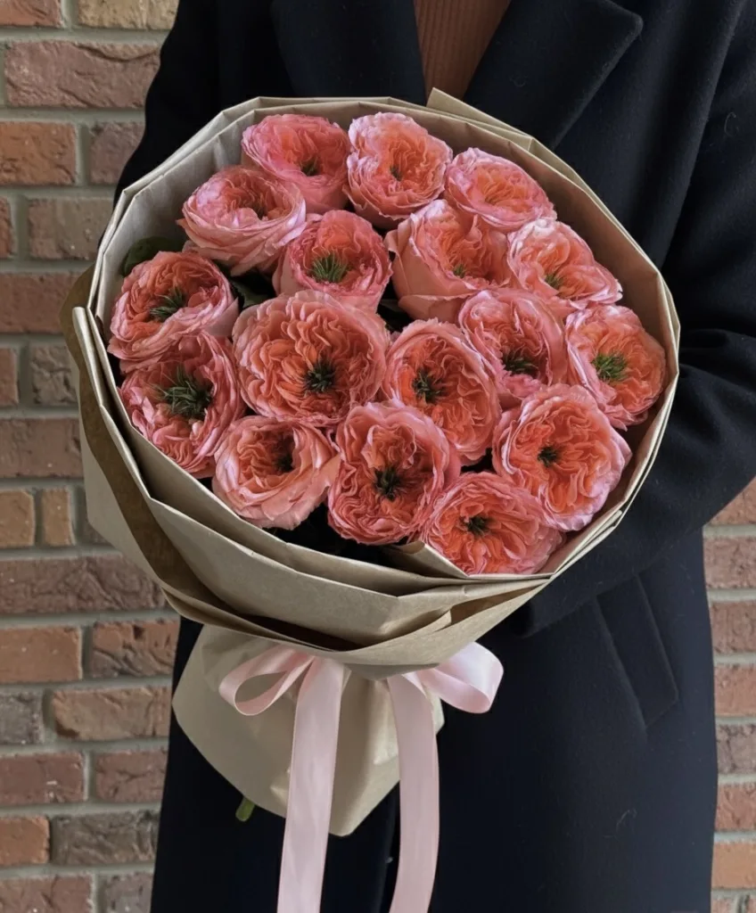 Монобукет з троянд «Pink Expression» (4)