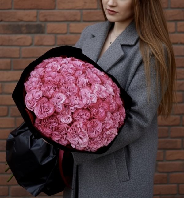 Mono-bouquet of peony roses “Country Blues”