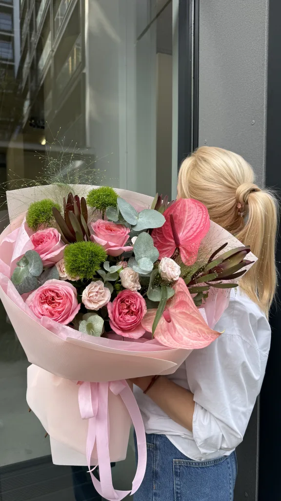 Różowy Flaming — folia.flowers, kwiaciarnia Warszawa
